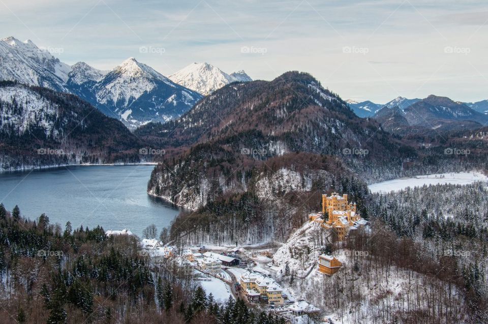 Hohenschwangau Castle in Bavaria during winter
