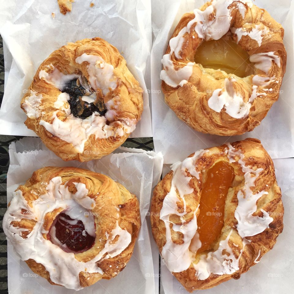 Danish cinnamon pastries with icing