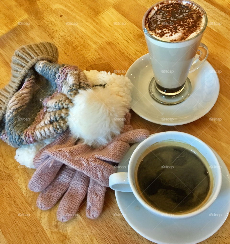 Warm drinks, gloves and a beany to warm up the day