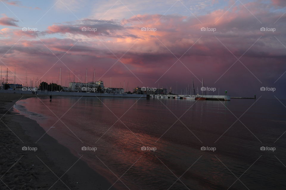 Water, Sunset, Dawn, River, Reflection