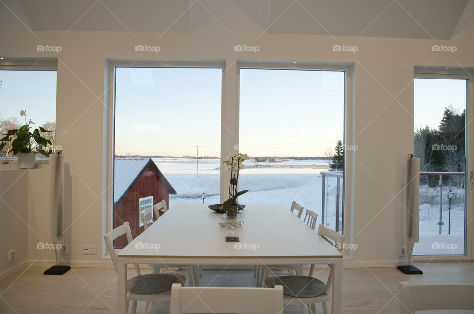 Dining table with a view