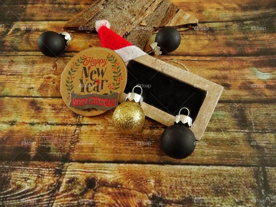 Blackboard label with christmas gift tag