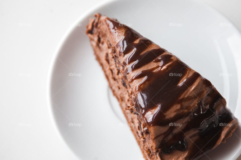 Slice of cake on plate