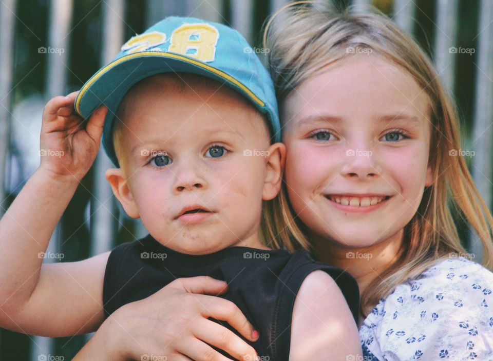 Two children a summer day