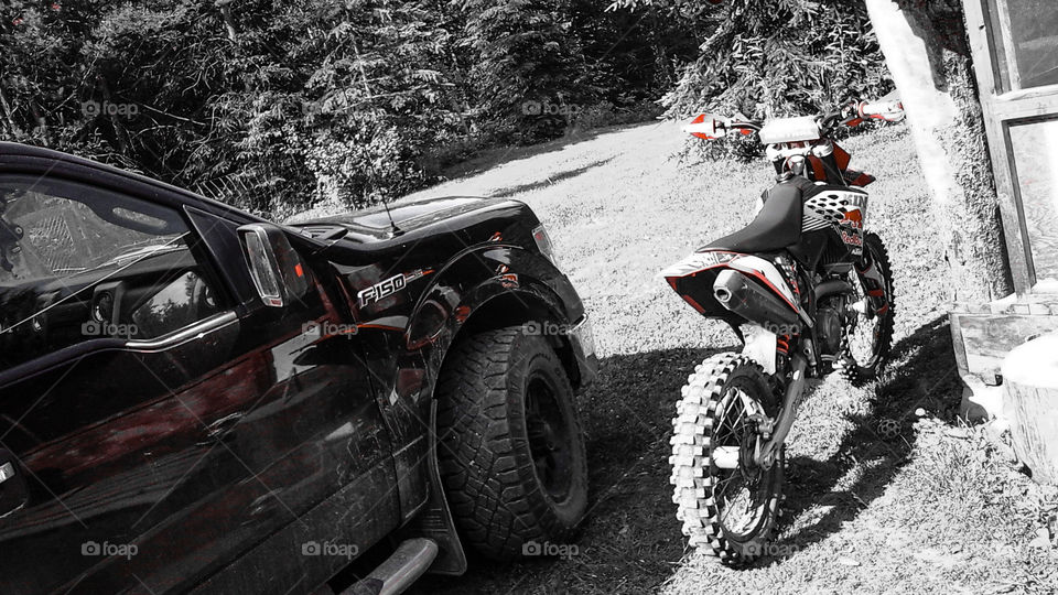 truck and dirtbike