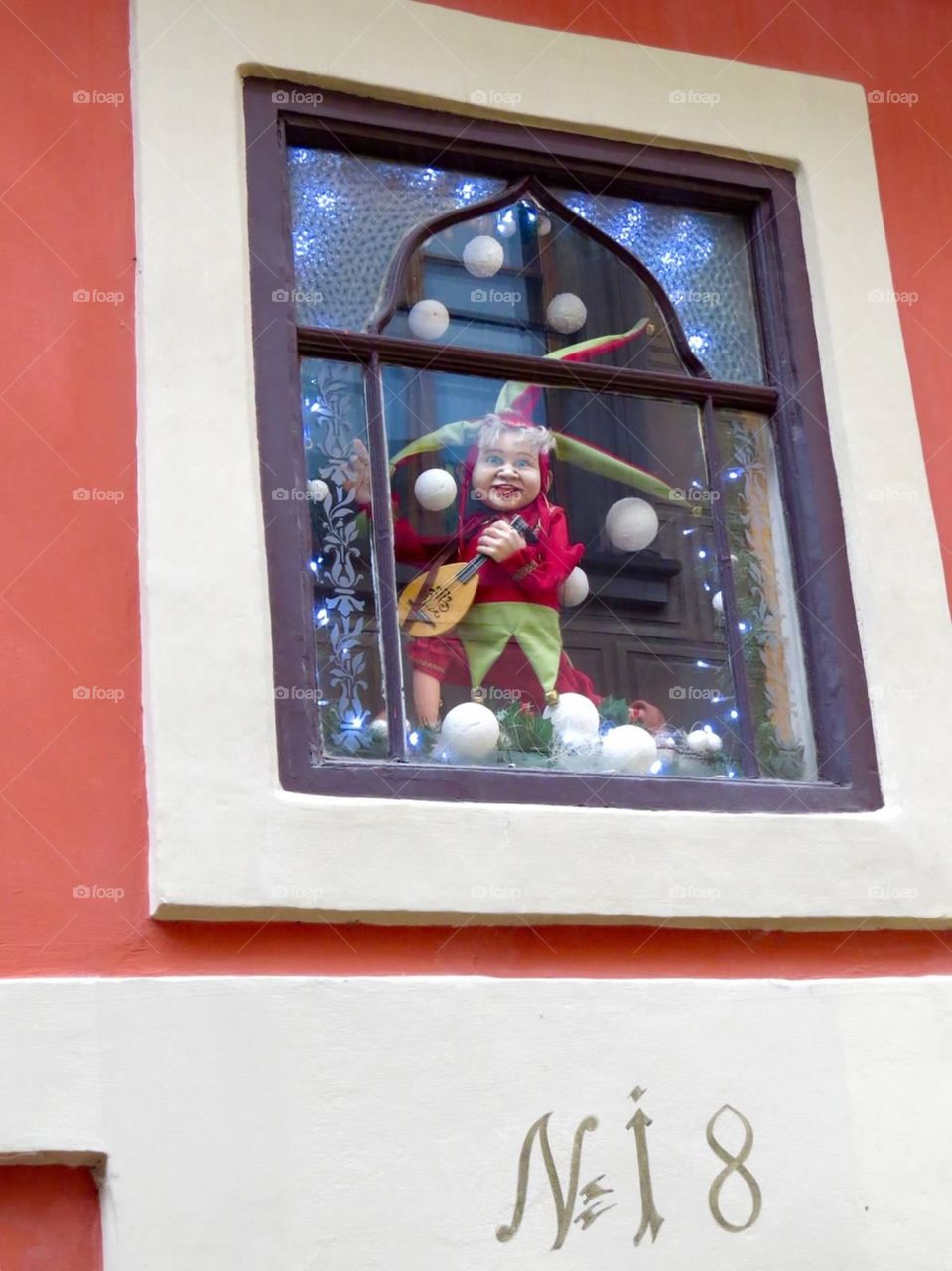 Marionette in window, Prague