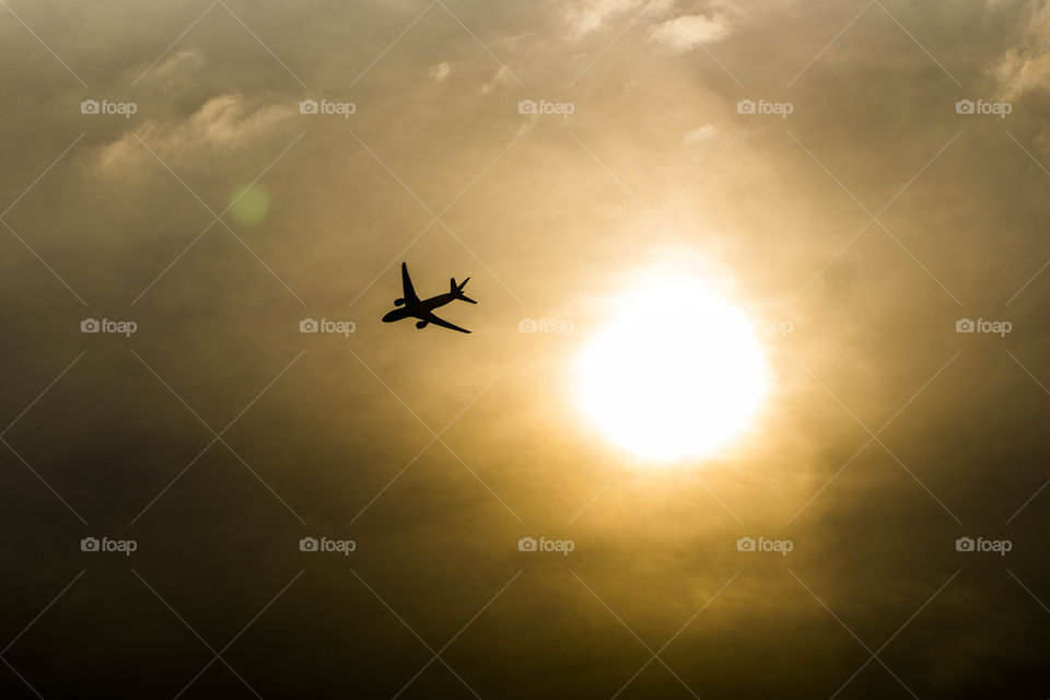 Flying over the sunset