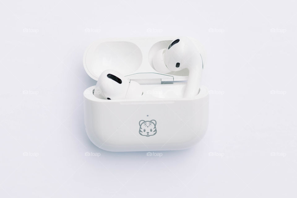 Close up of customized airpods 