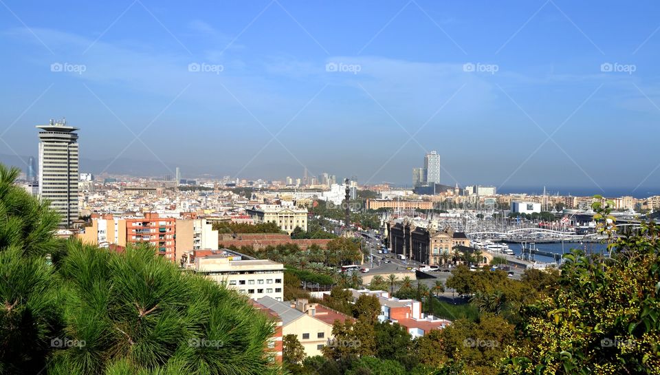 View of the city of Barcelona from Miramar