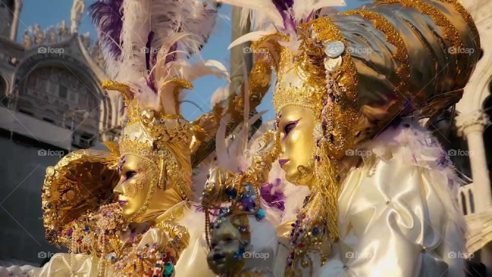 Carnevale di Venezia. Maschere in posa.