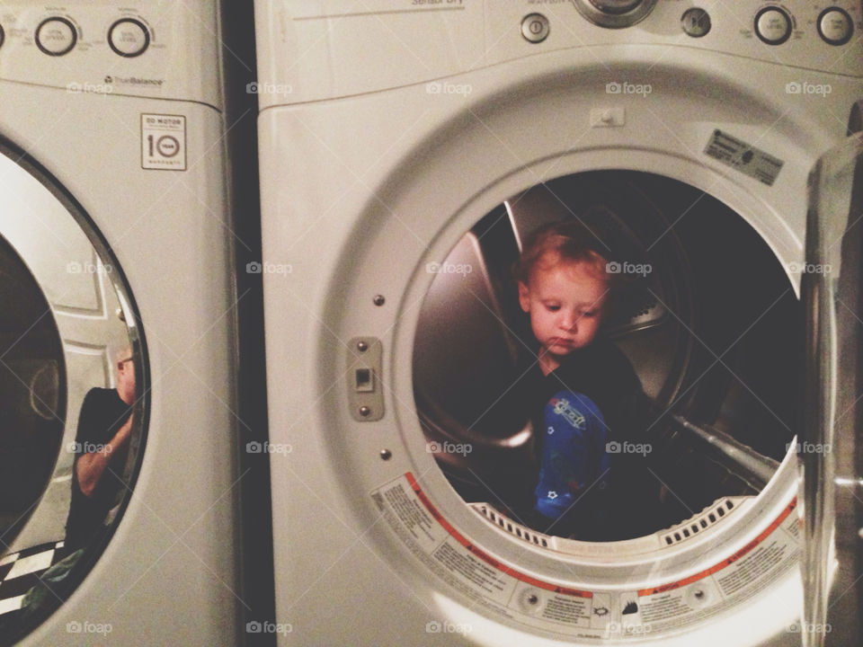 Little Boy in a Dryer
