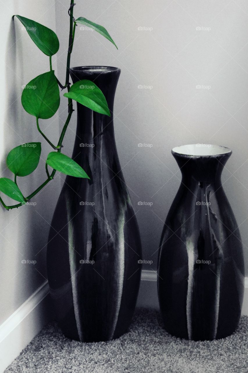 leaf plant vine vases abstract art stairs Landing home decor