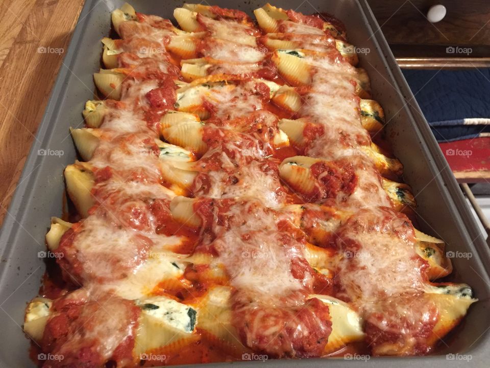 Homemade stuffed shells 