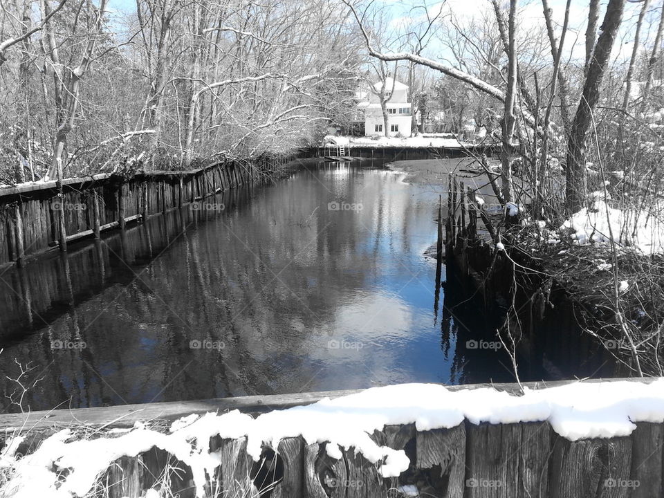 Along the train trestle
