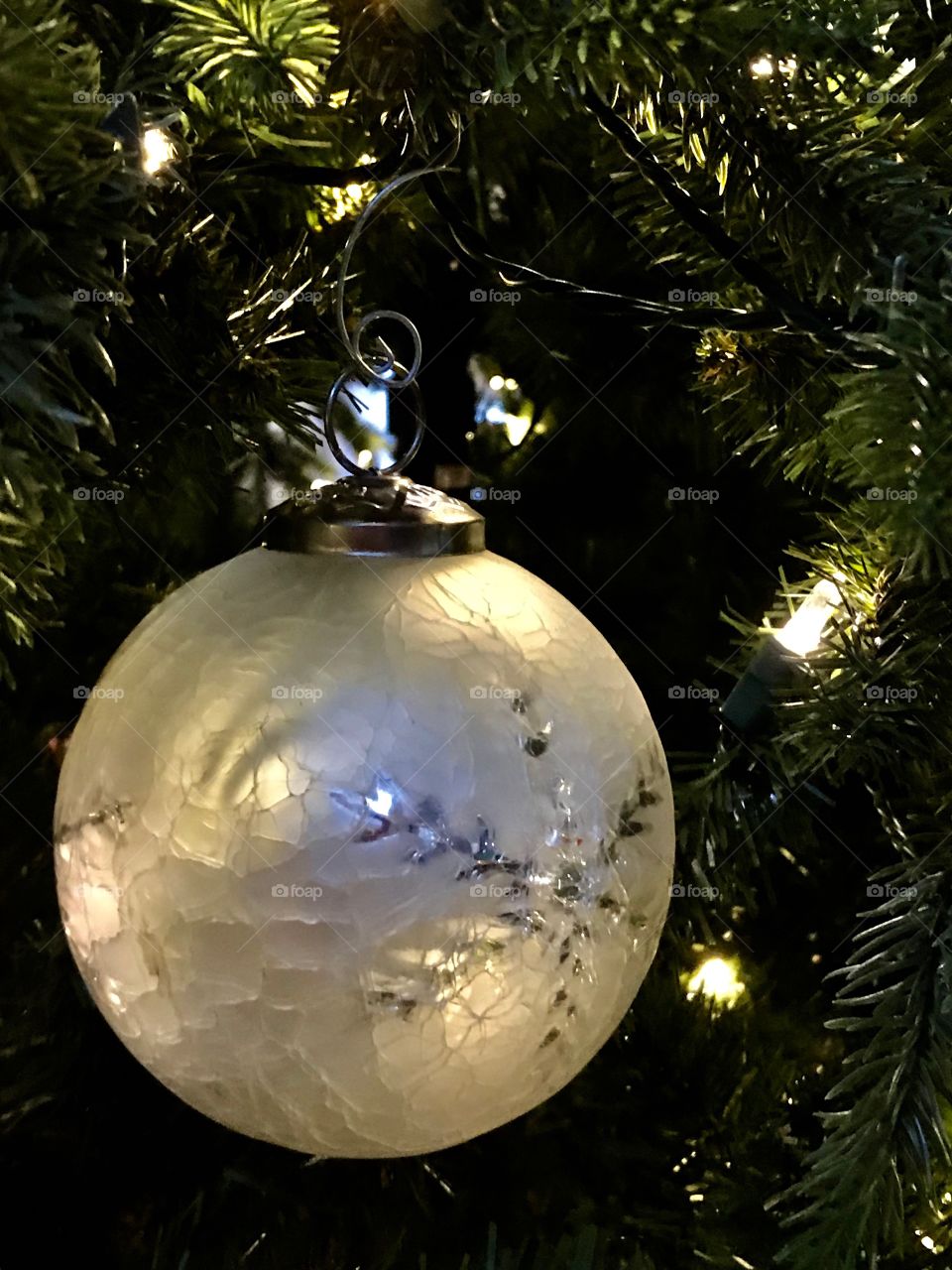 Glass ornament on Christmas tree 