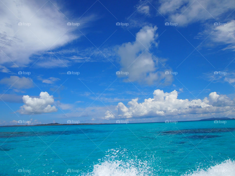 ocean sky italy blue by nkokimura
