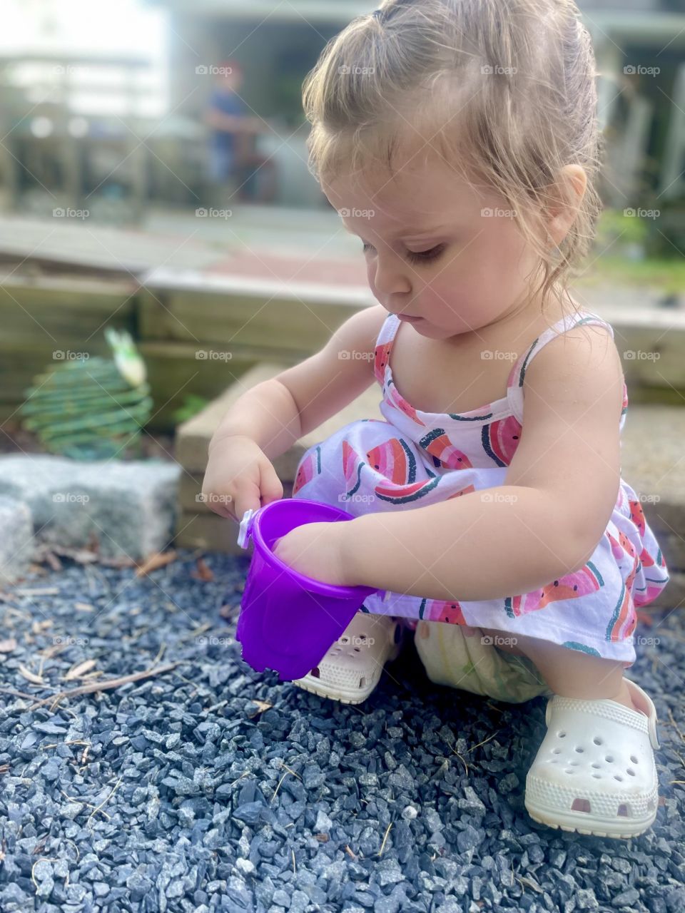 Just playing in the rocks instead of the sand 