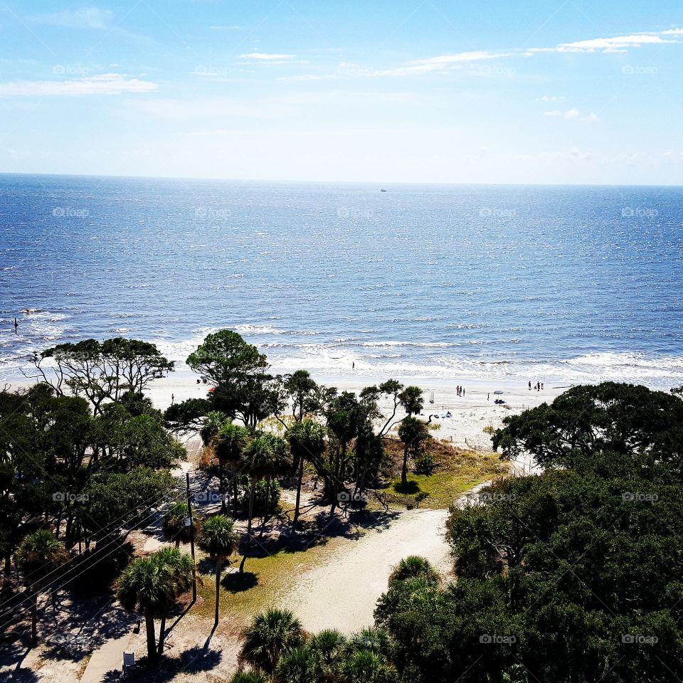 Hunting Island State Park from atop the lighthouse.