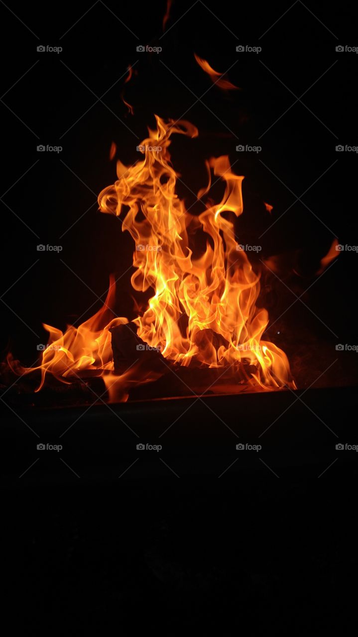 fire ablaze