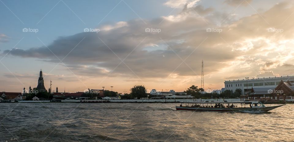 Sunset at Chao Phraya River