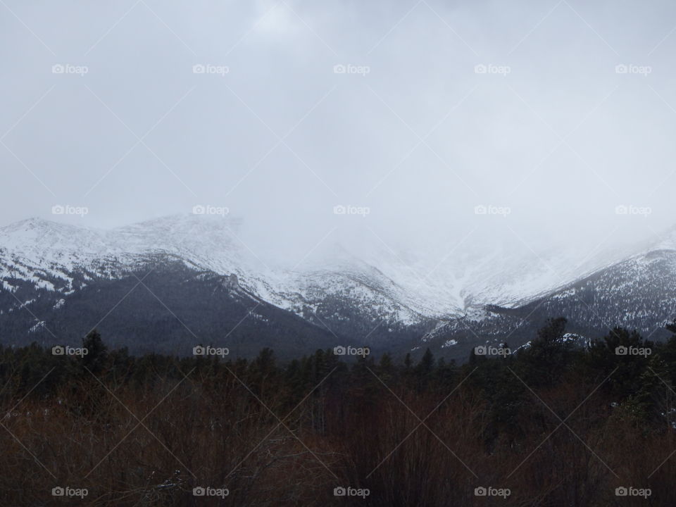 Snowy clouds in Estes park