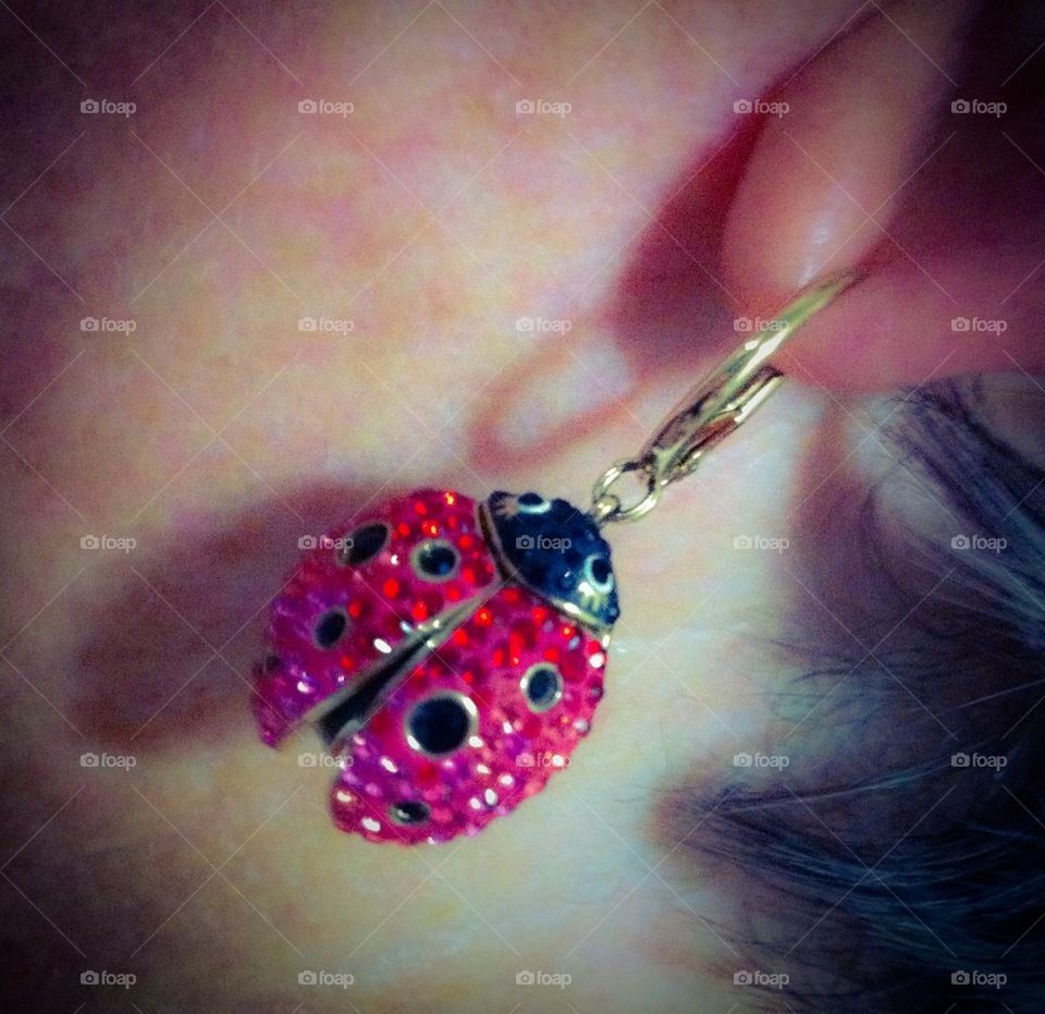 Ladybug earring