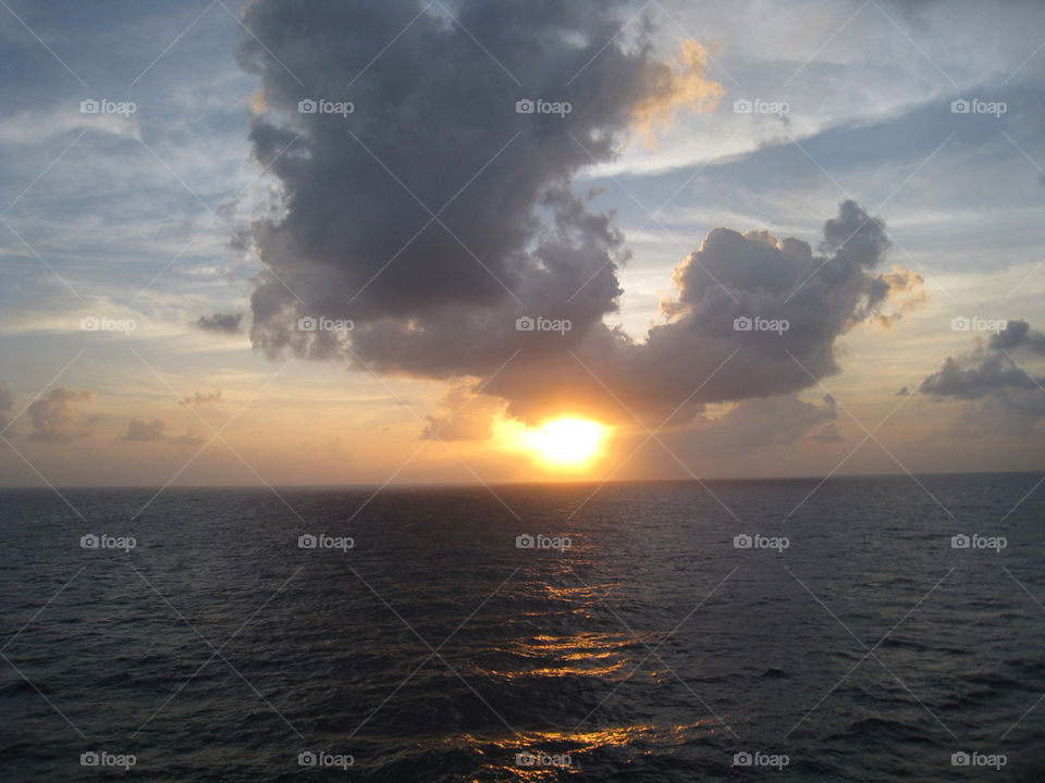 ocean sky sunset clouds by technotimber