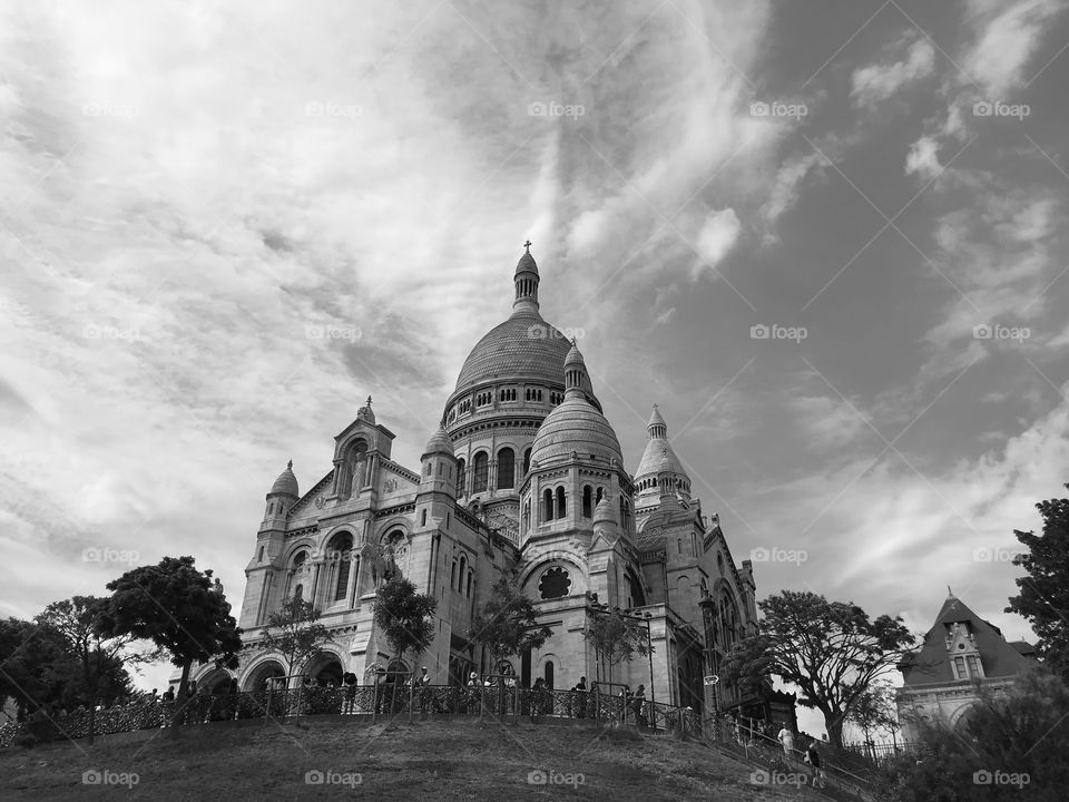 Sacré-coeur of Paris in black and white