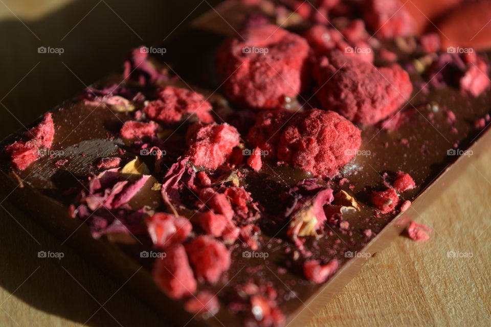 chocolate with raspberries