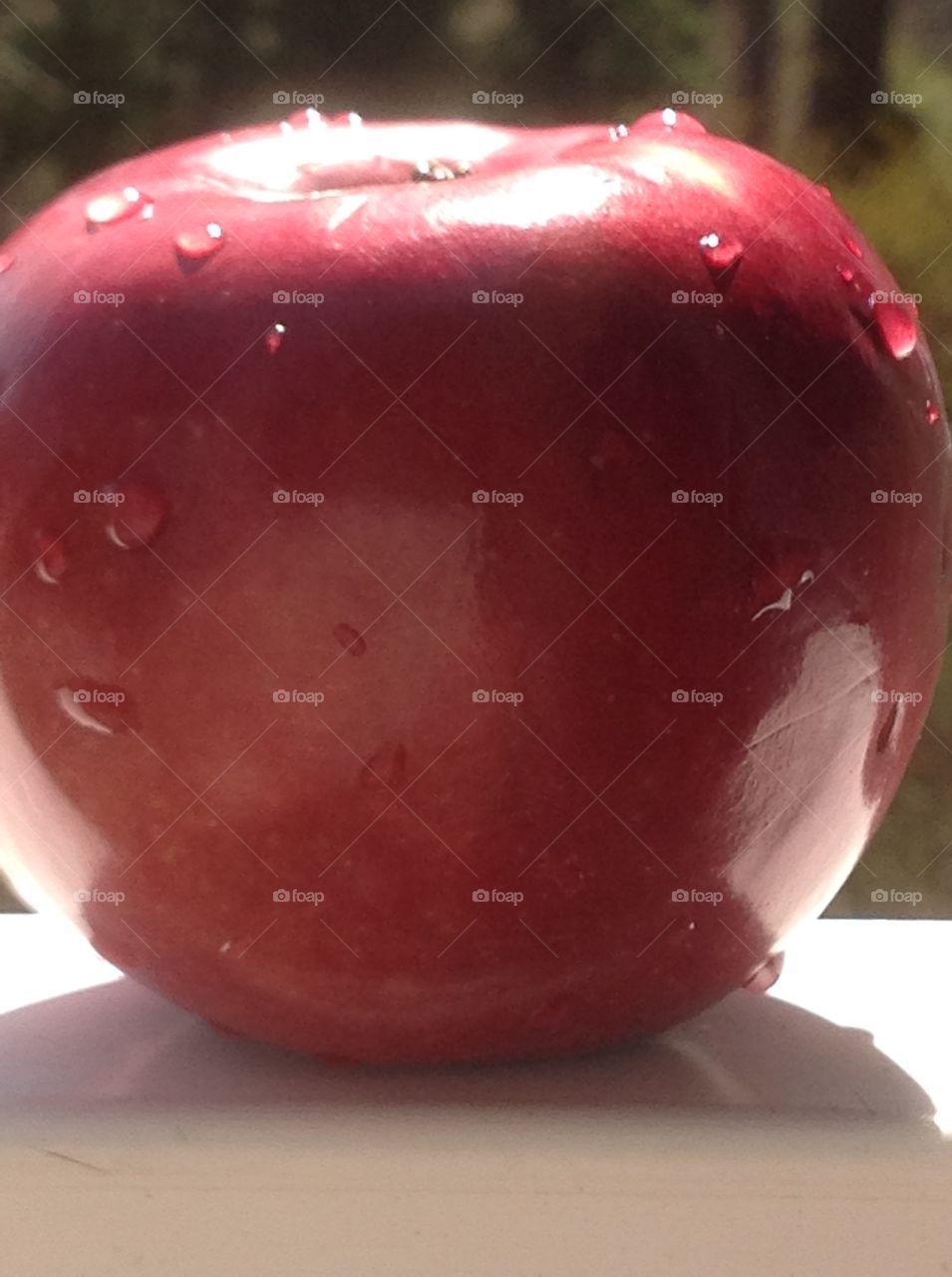 A close up of a delicious red apple.