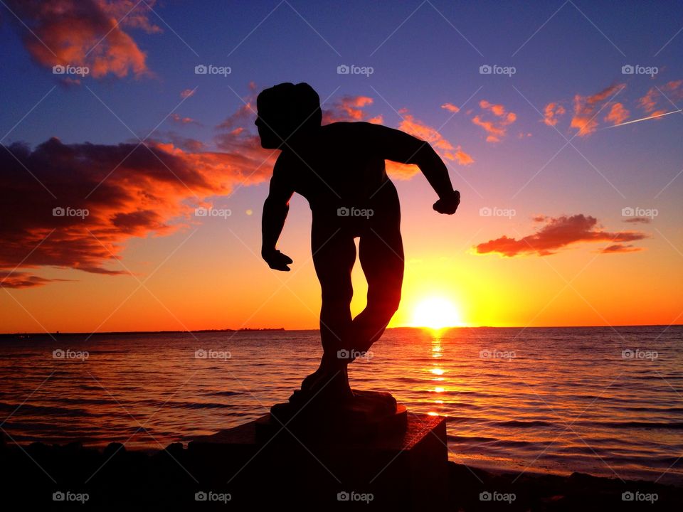 Sculpture in sunset