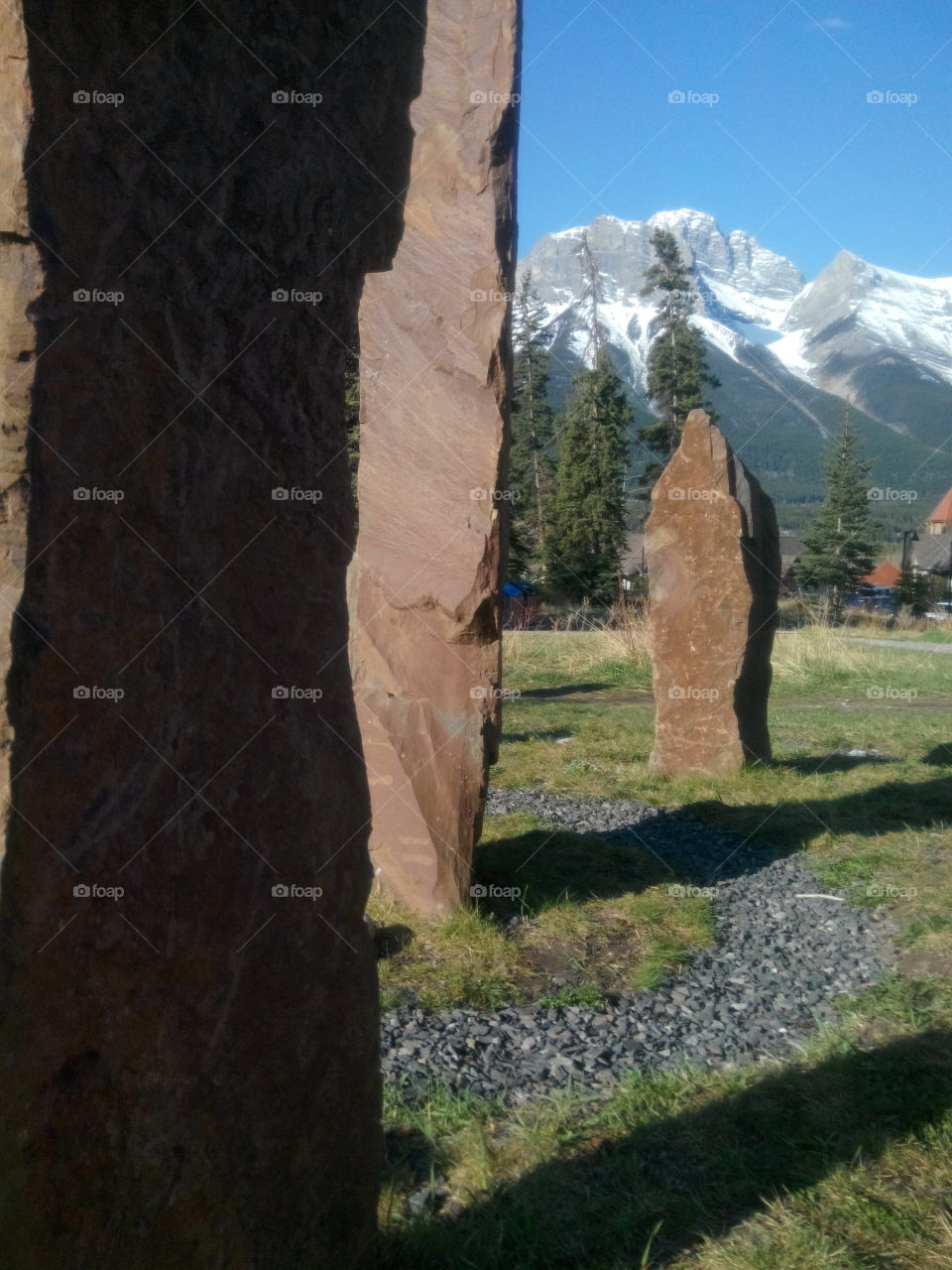 Standing stones. Light and shadow stones