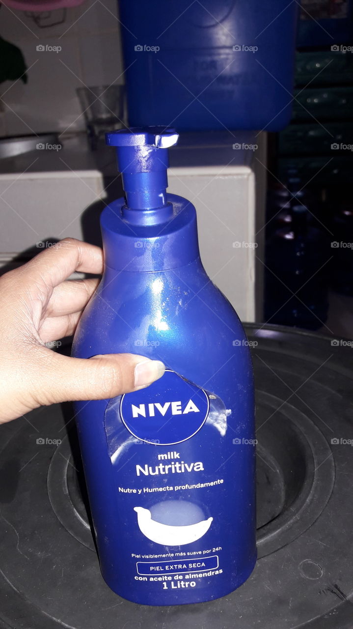 Nivea lotion protects you from the heat of the sun.