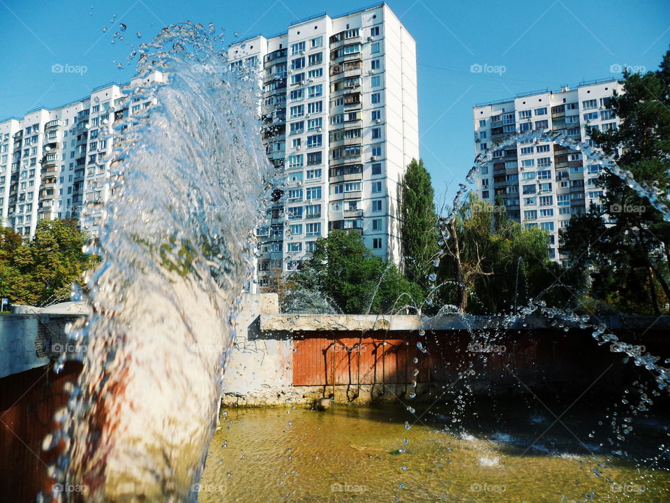 old city fountain in the park