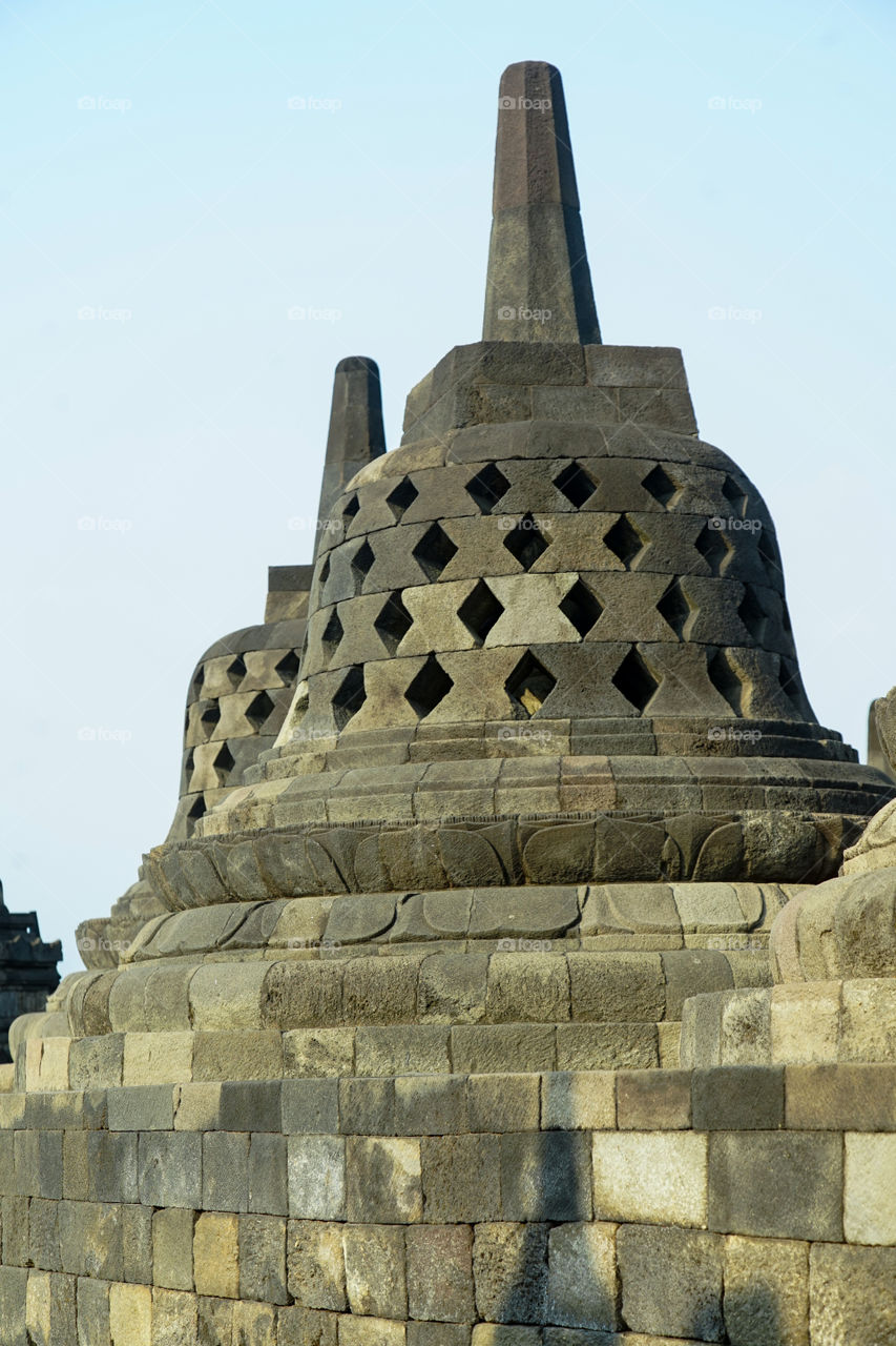 the stupa of borobudur temple, the heritage of indonesia
