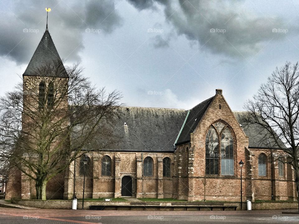Old church in Spijkenisse in Holland