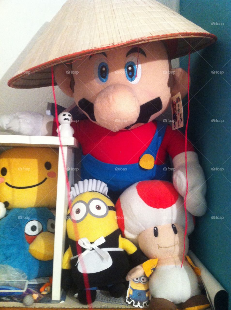 Mario Wearing a Sakkat. Lots of plush Mario wearing a sakkat just some of the props in my room
