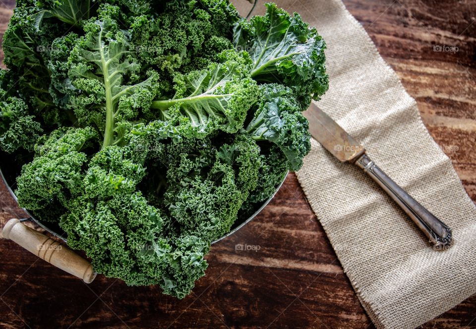 Green kale Winter superfood vegetables 