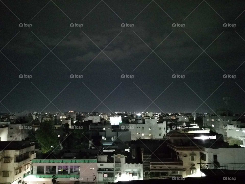 Hyderabad City life in night (India)