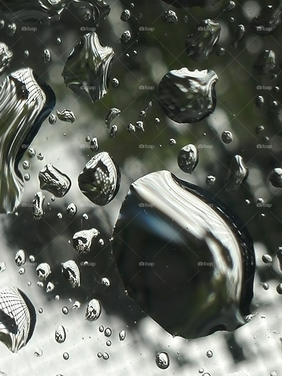 Waterdrops on window glass