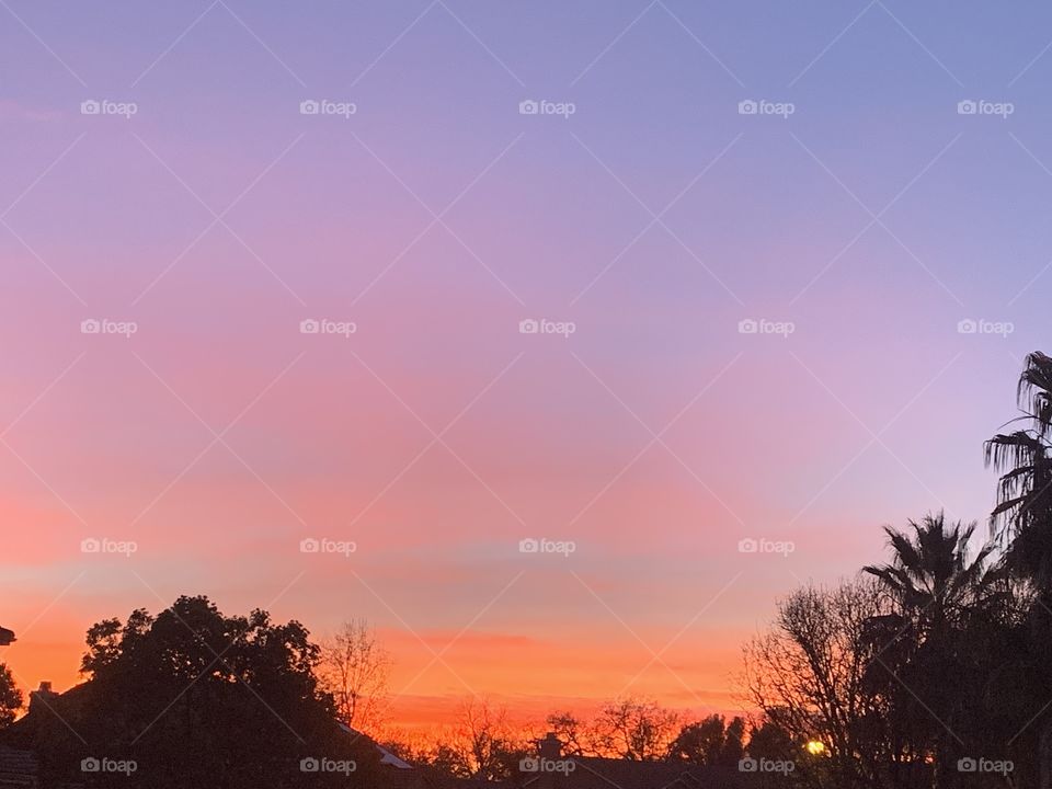 The beautiful sunset and colorful skies 