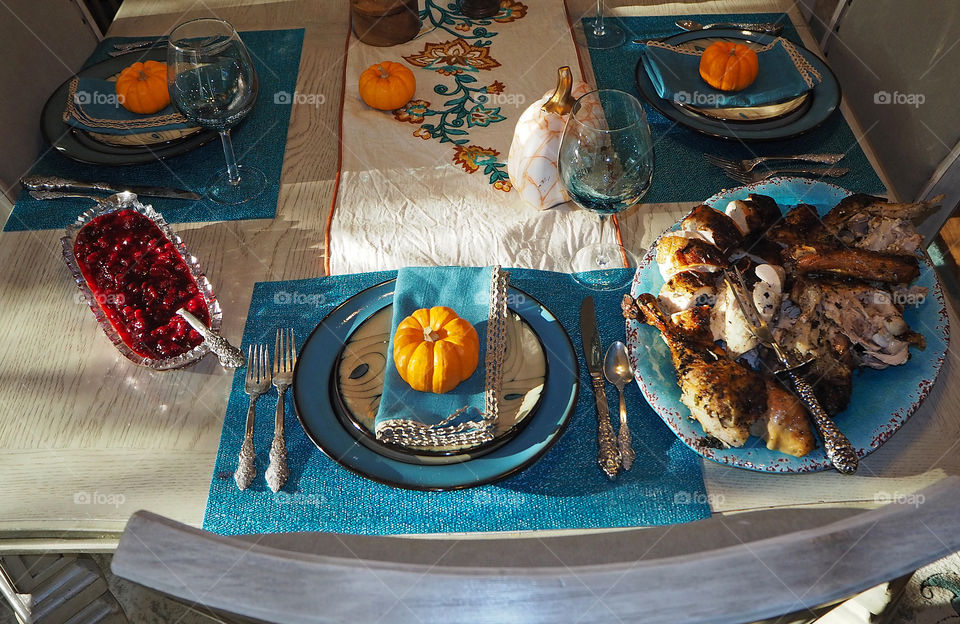 Turkey and cranberries for Thanksgiving 