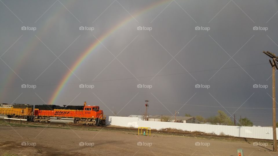 Double Rainbow with partial train