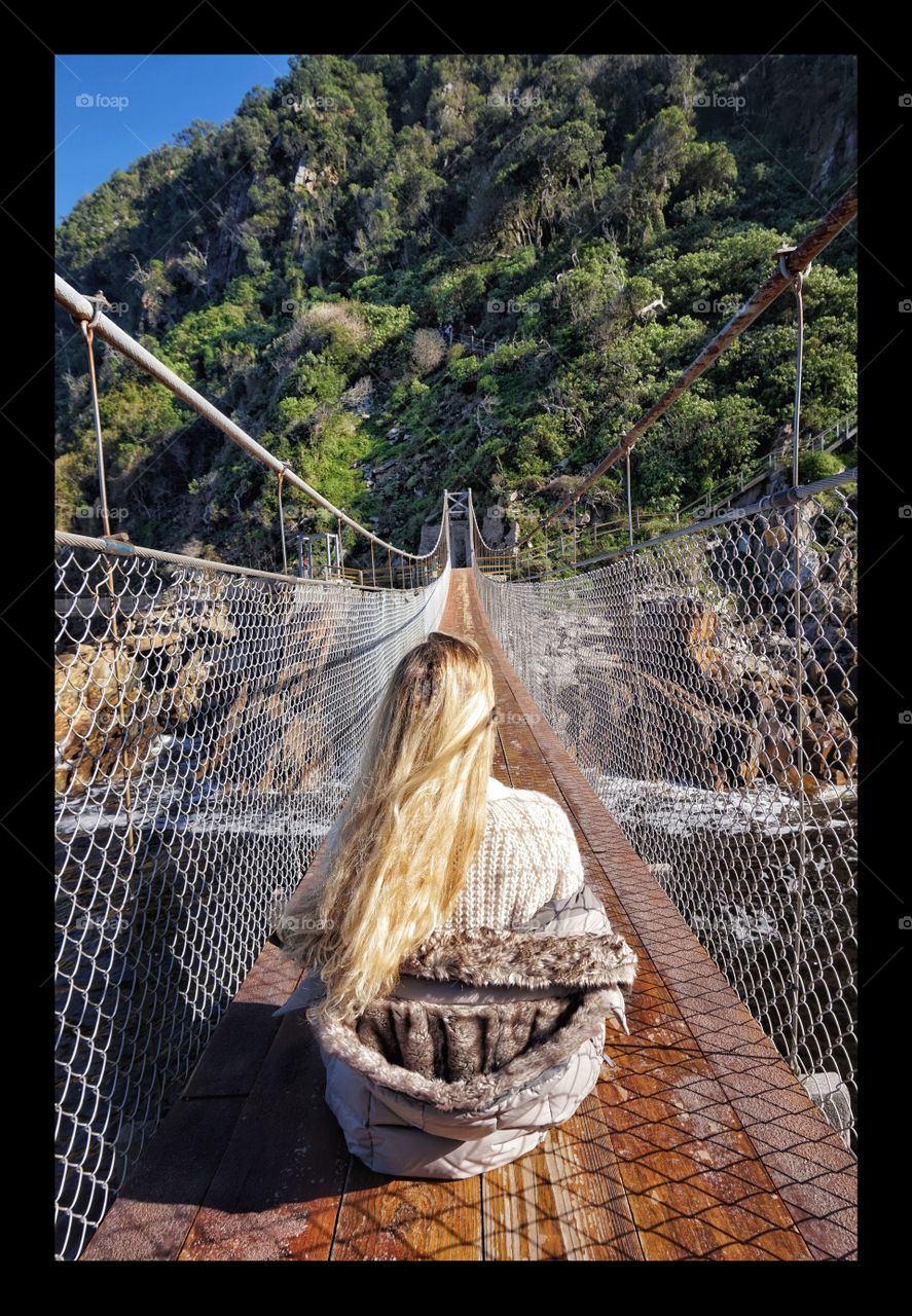 Meditation on the suspended bridge