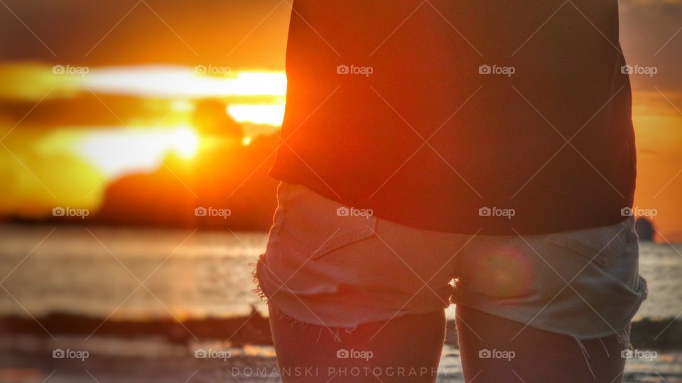 Girl waiting for the sunrise