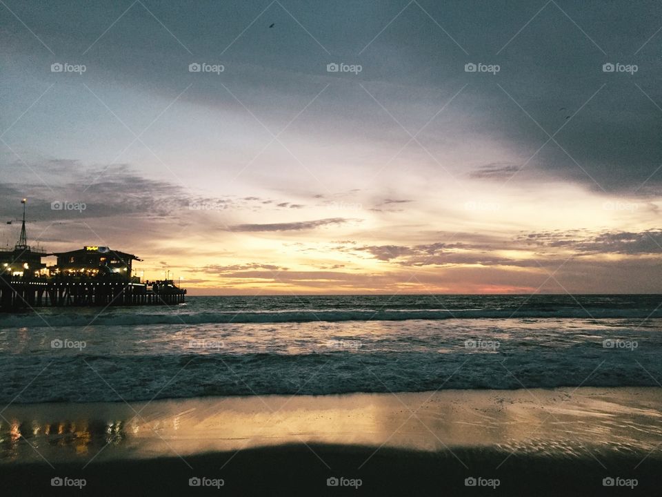 Water, Sunset, Sea, Beach, No Person