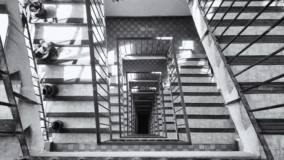 look down from the stairs