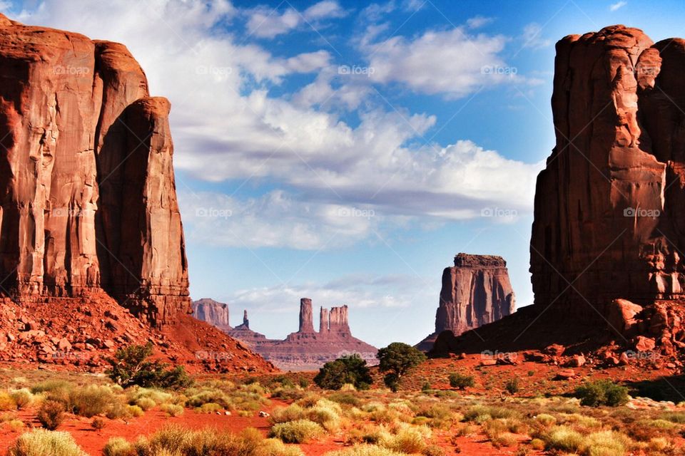 Scenic view of the monument Valley