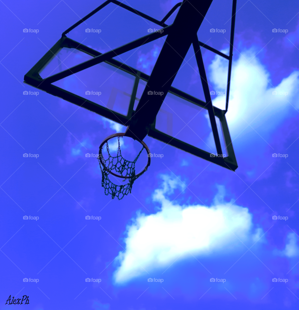 Basketball, Basketball Hoop, Sky, Web, Dunk