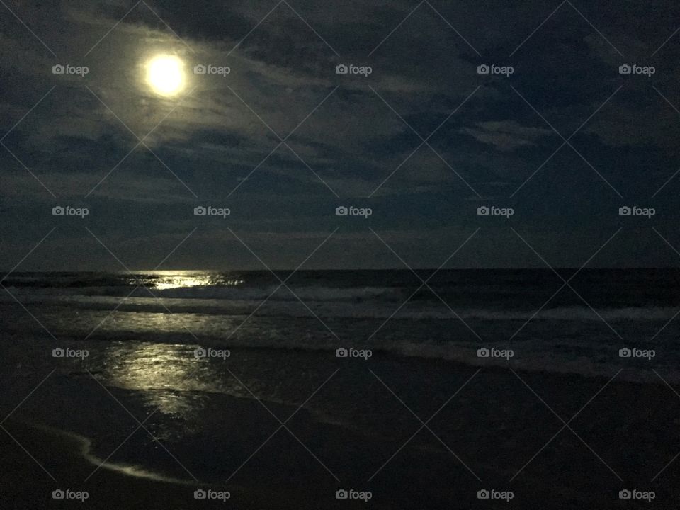 Moon over the Gulf of Mexico